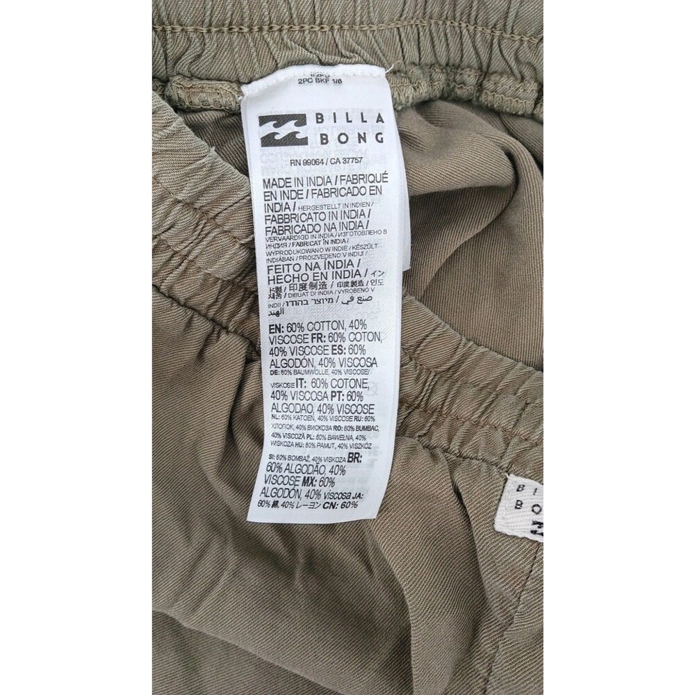 Billabong Coastal Beachy Taupe Dolphin Hem Lounge Shorts Boho Surf Girl Small - Picture 7 of 10